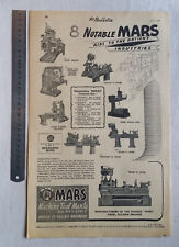 Máquinas herramienta Mars anuncio de página completa de un periódico 1948 taladro de torno a segunda mano  Embacar hacia Argentina