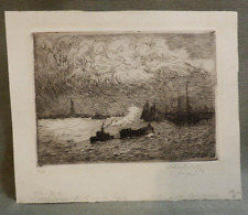 Antique etching signed for sale  Lansdale