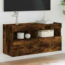 TV Wall Cabinets with LED Lights Floating TV Unit 2 pcs Smoked Oak vidaXL  for sale  Shipping to Ireland
