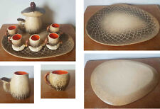 Service à café champignons poterie du Breuil par Bruno Dose en grès, usado segunda mano  Embacar hacia Argentina