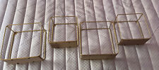 Metal Wire Floating Wall Shelf Multi Section Home Decor Set of 4 Gold for sale  SAFFRON WALDEN