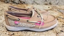 SPERRY TOPSIDER SAPATO BARCO FEMININO COURO BLUEFISH 2 olhos tamanho EUA 6M TAN rosa leppardo comprar usado  Enviando para Brazil