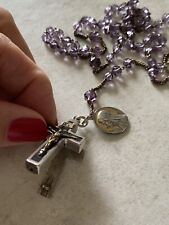 Antique amethyst rosary usato  Torino
