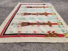 Tapete de lã antigo Navajo tecido à mão indígena nativo americano 104x73cm comprar usado  Enviando para Brazil