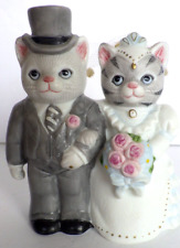 "Figura vintage Schmid Kitty Pepino 1989 gato novia y novio pastel de boda 3,75" segunda mano  Embacar hacia Mexico