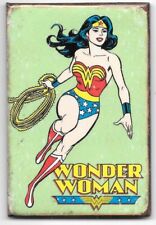 Usado, Imán de refrigerador estilo óxido de DC Comics Wonder Woman corriendo con lazo envejecido segunda mano  Embacar hacia Argentina