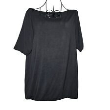 Camiseta de malha J Crew preta manga curta forrada grande, usado comprar usado  Enviando para Brazil