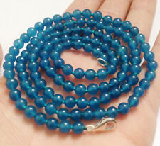 Long 6/8/10mm Natural Blue Apatite Gemstone Round Beads NecklaceAAA 16-36&quot; for sale  Shipping to South Africa