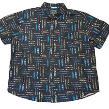 Camisa masculina Woolrich manga curta 2XL XXL com botões 100% algodão estampa caiaque comprar usado  Enviando para Brazil