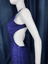 Scala 90s Dress Sequins Beaded silk Small Party Cocktail USA 28” Waist Purple, used for sale  Shipping to South Africa