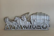 Décor mural en métal style ancien chevaux charrette charrue 56 x 22 cm  d'occasion  Montpellier-