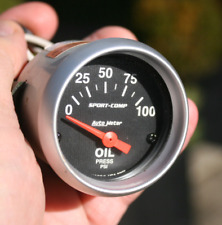Medidor de presión de aceite vintage de 12 V cara negra AutoMeter 2 1/16" Sport-Comp - 3327 segunda mano  Embacar hacia Argentina