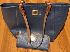 DOONEY & BOURKE Navy Blue Pebbled Purse Handbag + Matching Wallet for sale  Shipping to South Africa