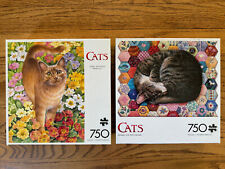 Set of 2 - 750 Piece Cats Puzzles, used for sale  Shipping to South Africa