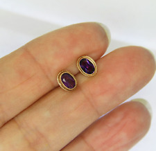 9ct Gold Amethyst Stud Earrings for sale  Shipping to South Africa