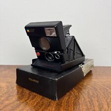 Usado, Cámara terrestre Polaroid 600 SX-70 negra estuche flash enfoque automático segunda mano  Embacar hacia Argentina