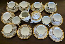 Juego de 25 piezas de café té Weimar Katharina 14051 porcelana blanco y dorado 1933-1945 segunda mano  Embacar hacia Argentina