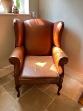Chair brown leather. for sale  NORTHWICH