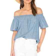 Joie Amesti Linen Off The Shoulder Chambray Blouse for sale  Shipping to South Africa
