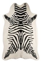 Fabulous Furs Faux Zebra Printed Black & Off White Stencil Area Rug 90x60 for sale  Shipping to South Africa