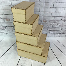 Usado, MDF madeira decore construa sua própria caixa de artesanato de madeira com tampa caixa de vários tamanhos comprar usado  Enviando para Brazil