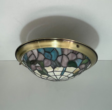 Tiffany Style BHS Uplighter Stained Glass Ceiling light Shade Art Deco 35cm dia for sale  Shipping to South Africa