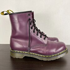 Dr Martens 1460 Purple Smooth Leather 8 Eye Lace Up Combat Boots Womens 10 for sale  Shipping to South Africa