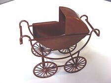 Metal Edwardian Pram. 1/12th Scale Dolls House Furniture. Accessories. VGC for sale  BUDE
