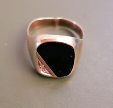 Herrenring mit Onyx 333er Gold Ring, mit 0,01 karat diamond gebraucht kaufen  Essen