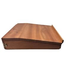 Wood Executive Lap Desk with Storage Compartments Natural Finish Leather Handle, used for sale  Shipping to South Africa