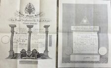 Used, MASONIC: Set Of 2 Vintage Grand Lodge/Chapter Certificates for sale  Shipping to South Africa