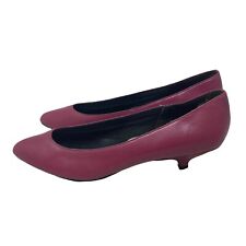 vintage qvc leather shoes fuchsia womens kitten heel pointy toe womens size 7.5B for sale  Shipping to South Africa
