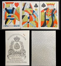 c1862 Civil War Era Gamblers Saloon Deck Historic Antique Poker Playing Cards for sale  Shipping to South Africa