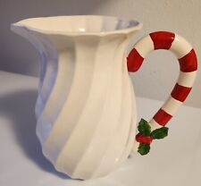 Vintage 80s Candy Cane Ceramic Pitcher #484 by Ron Gordon Designs Taiwan for sale  Shipping to South Africa