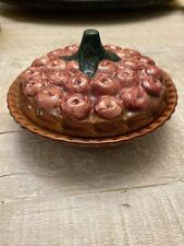 Vintage Mini Ceramic Cherry Pie Keeper Dish with Lid Decor 5.5” for sale  Shipping to South Africa