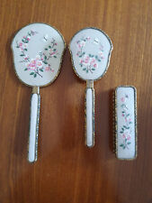 Vintage Embroidered Vanity Set  Hair Brush | Mirror | Clothes Brush | English for sale  Shipping to South Africa