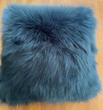 Teal fluffy cushion for sale  WILMSLOW