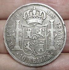ESPAÑA - Isabel II (1833-1868) 10 Reales 1863 - Madrid - Plata - BONITA, usado segunda mano  Barcelona