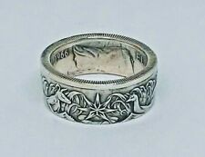Coin ring MADE  from AUSTRALIAN SILVER  Half Dollar  Antique finish in size 9-14 for sale  Shipping to South Africa