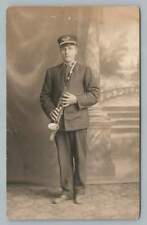 Instrumento de sopro de palheta curva ~ Sax soprano? Foto de música antiga de soldado do Exército RPPC comprar usado  Enviando para Brazil