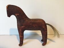 Estatueta antiga primitiva miniatura arte popular madeira cavalo cauda de cabelo esculpida à mão comprar usado  Enviando para Brazil