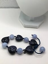 Used, Lola Rose blue sandstone heart bracelet with blue lace agate beads, no pouch for sale  DUMFRIES