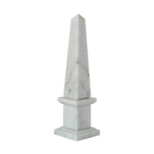Obelisco Clasico En Mármol Blanco De Carrara Escultura De Mesa H segunda mano  Embacar hacia Argentina