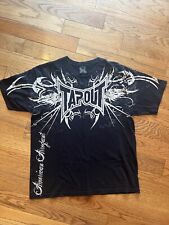 Camiseta negra Y2K Tapout American Arrogant Grunge para hombre estampado completo talla L segunda mano  Embacar hacia Argentina