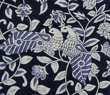 Sushila Vintage Dark Blue Saree 100% Pure Cotton Kalamkari Printed Soft Fabric for sale  Shipping to South Africa