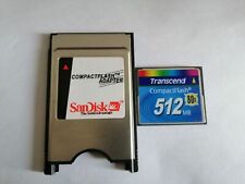 CompactFlash trascend 512 MB CF con adaptador de tarjeta flash compacta tarjeta PCMCIA segunda mano  Embacar hacia Mexico