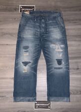 Jeans masculino POLO RALPH LAUREN relaxado reto aflição reparado carpinteiro novo sem etiquetas comprar usado  Enviando para Brazil