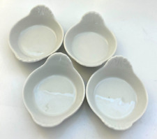Juego de 4 2" mini platos gratinados de porcelana blanca vintage Apilco hechos en Francia segunda mano  Embacar hacia Argentina