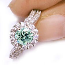 Anel de noivado prata diamante 2,51 quilates Vvs1/-gelo azul branco moissanita tamanho 7 comprar usado  Enviando para Brazil