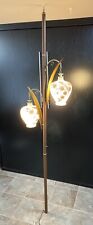 MCM Tension Pole Lamp Teak looking Mid Century With White Glass Globe Vintage, used for sale  Canada
